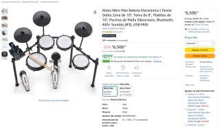 Batería Eléctrica Alesis Nitro Max por $6,506 en Amazon