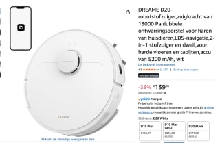 Dreame Robotstofzuiger D20 voor €139 bij Amazon