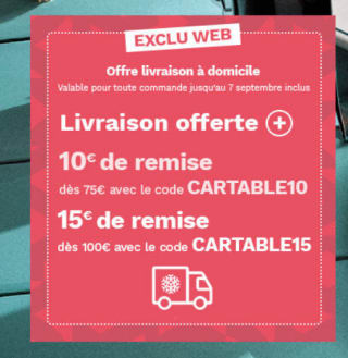 10€ de remise dès 75€ d'achat avec le code de réduction
