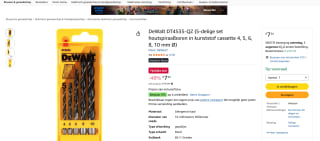 DeWalt houtspiraalborenset voor €7,34