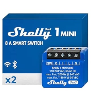 Shelly -1 Mini Gen3 (Dubbelpak) voor €19,99 bij Amazon