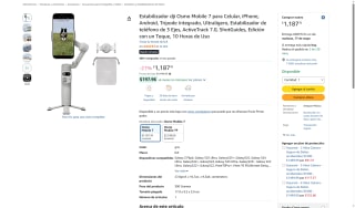 Estabilizador DJI Osmo Mobile 7 por $1,188 | Oferta Amazon