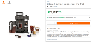 Sistema de Barista de Espresso y Café Ninja CFN601 por $3,999 | Home Depot