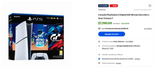 PS5 Digital 825GB Astro Bot + Gran Turismo 7 por $5,686 | Walmart (Santander MSI)