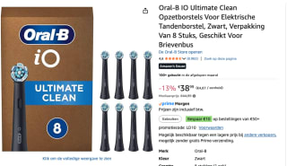 Oral-B iO Ultimate Clean Zwart (8 stuks)voor €38,99 bij Amazon