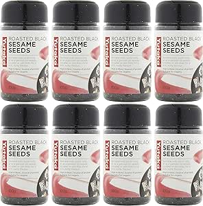 Yutaka Roasted Black Sesame Seeds 100g (Pack of 8) | Vegan-Friendly Japanese Black Se