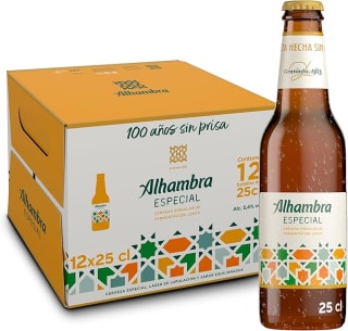 Alhambra Especial, 24 Botellas x 25cl, Cerveza Especial Fermentación Lenta por 10.90€