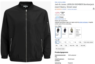 Jack & Jones Rush bomberjack voor €18,40 bij Amazon
