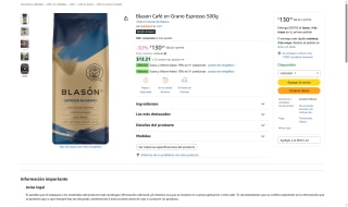 Café Blason 500g por $130 | Oferta Amazon