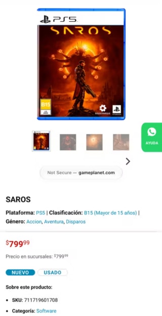 Saros para PS5 por $800 | Game Planet