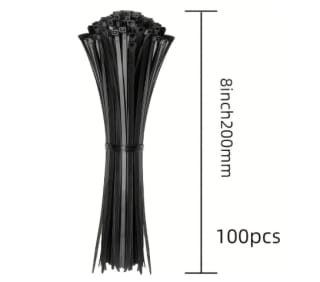 100 Bridas Negras de 2032 cm para Jardinería Resistentes por 0.88€