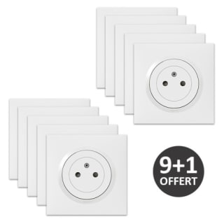 Lot de 10 Prises de Courant Complètes Legrand 2P+T Dooxie One à 36,72€