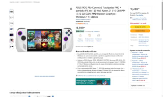 ASUS ROG Ally Z1, 16GB 512GB por $8,499 | Oferta Amazon