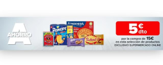 -5€ de Descuento directo por compra de 15€ en Carrefour.