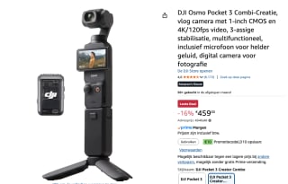 DJI Osmo Pocket 3 Combi voor €449 dmv code bij Amazon