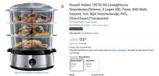 Russell Hobbs 19270-56 Cook@Home Stoomkoker voor €33,99 bij Amazon