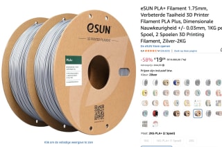 2 KG eSUN PLA+ Filament 1.75mm, voor €19,08 bij Amazon