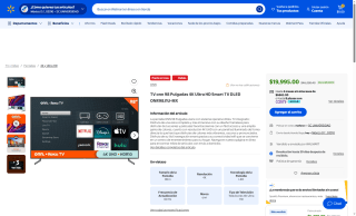 Pantalla ONN 98" 4K Roku TV por $19,995 | Oferta Walmart