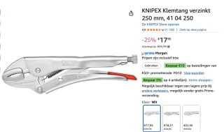 Knipex Klemtang voor €17,95 bij Amazon
