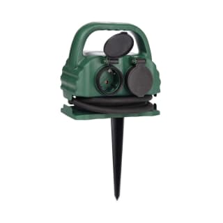 2 Regletas de Exterior 4 Enchufes Schuko con Tapa 2m Verde por 21.49€