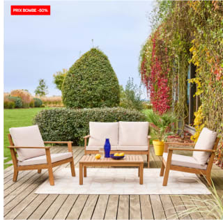 Salon de Jardin Owana en bois d'acacia de 4 places à 199,99€
