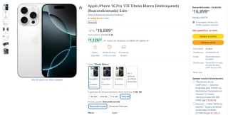 Apple iPhone 16 Pro 1TB por $17,899 en Amazon