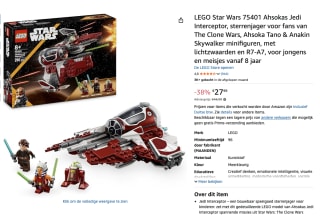 LEGO Star Wars™ Ahsoka's Jedi Interceptor™ voor € €27,99 bij Amazon