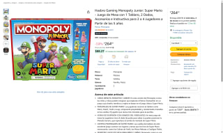 Monopoly Junior Super Mario por $265 | Amazon