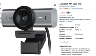 Logitech HD-Webcam BRIO 705 voor €99 bij Amazon