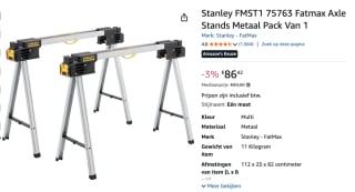 Stanley FATMAX® opvouwbare schragen 900kg voor €86,42 bij Amazon