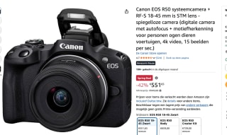 Canon R50 + RF-S 18-45 IS STM voor €551,65 bij Amazon
