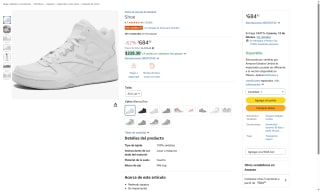 Tenis Reebok Shoe Blanco/Negro por $685 | Amazon