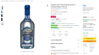 Tequila José Cuervo Reserva De La Familia Platino 750ml por $545 en Amazon