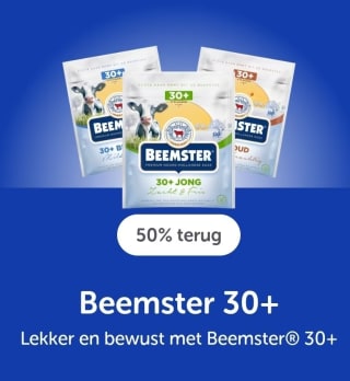 50% cashback op Beemster 30+ plakken of stuk via Tikkie