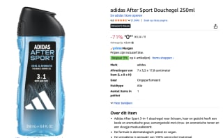 Adidas After Sport Shower Gel 3-In-1 250 ML voor €0,89 bij Amazon