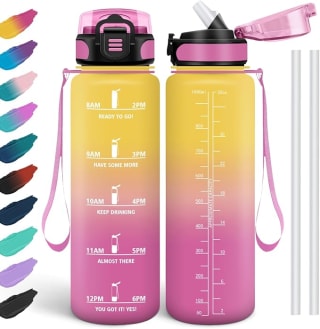 HoneyHolly Botella Agua 1 Litro, Libre de BPA & Prueba de Fugas por 6.75€