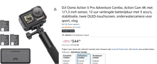 DJI Osmo Action 5 Pro Adventure Combo voor €344 bij Amazon