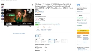 TV TCL 65Q5K 65" QLED 4K por $7,564 en Amazon