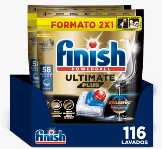116 pastillas Finish Powerball ULTIMATE PLUS ALL IN 1 por 25.90€