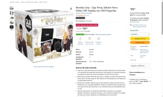 Juego Trivia Harry Potter por $100 | Oferta Amazon