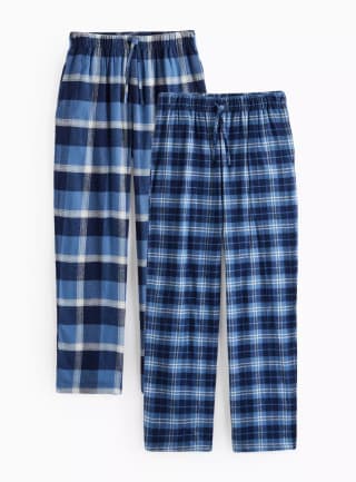 Navy Check Printed Pyjama Bottoms 2 Pack L, £10