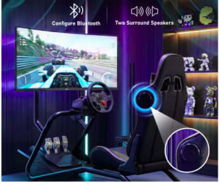 GTPLAYER Simulador Carreras con Soporte de monitor y Altavoces por 220,79€