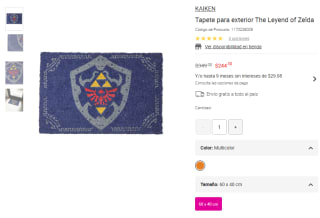 Tapete Rígido The Legend of Zelda 60x40 por $244 | Liverpool