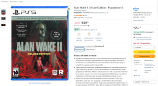 Alan Wake II Deluxe Edition para PS5 por $559 en Amazon