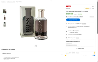 Perfume Hugo Boss Bottled por $1,016 | Oferta Walmart