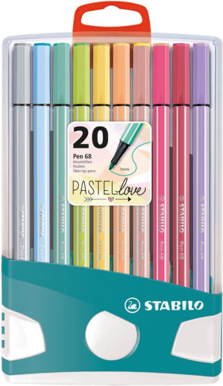 STABILO Pen 68 Viltstift Pastellove 20 stuks