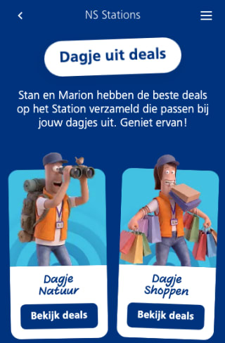 Diverse Dagje uit deals op NS stations