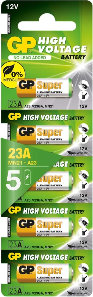 GP Batteries 23A - Pila alcalino de 12 V, (paquete de 5 unidades) por 2.34€