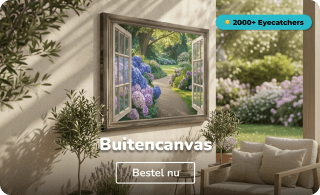 80% korting op tuinposters en buitencanvassen bij fotoproducten