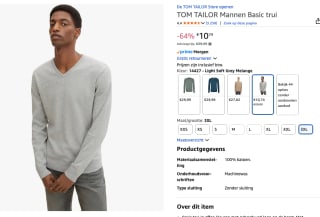 TOM TAILOR Pre-owned Jumper voor €10,74 bij Amazon